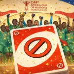 Senegal team celebrating next to an UNO card