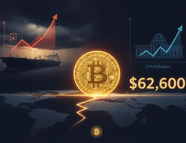 Oil Shock and CPI Anxiety Stall Bitcoin Near $62,600